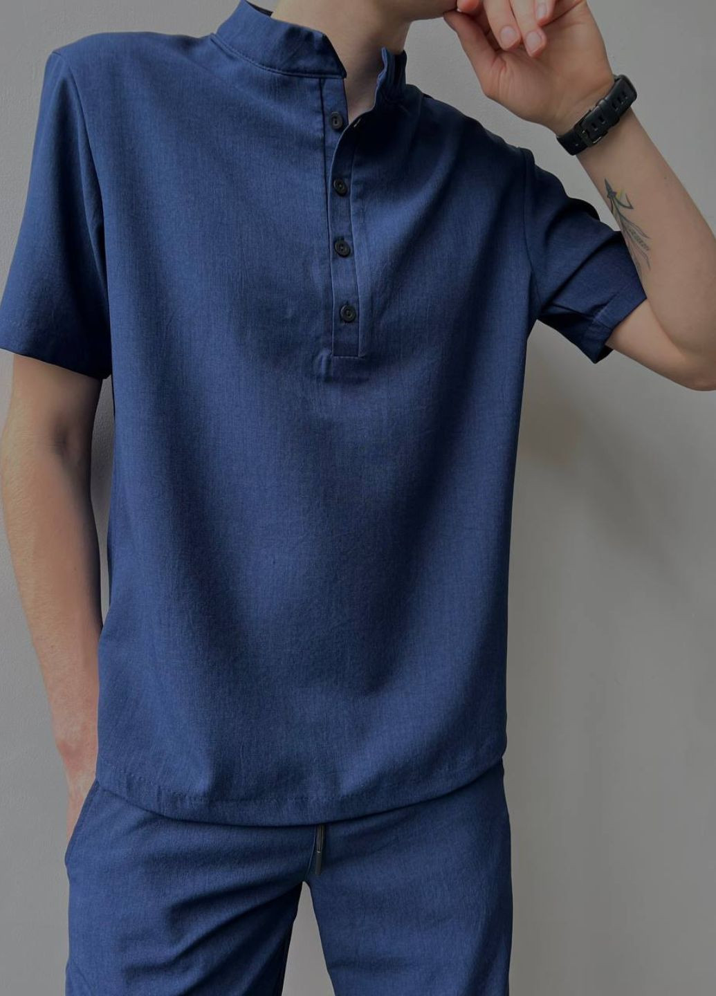 Комплект з льону, сорочка на короткий рукав та шорти MonsterBrand (259752875)