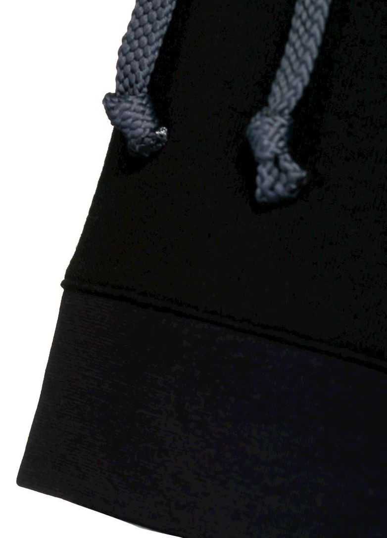 Yumster черный свитшот укороченный, для девочек однотонный черный кэжуал трикотаж