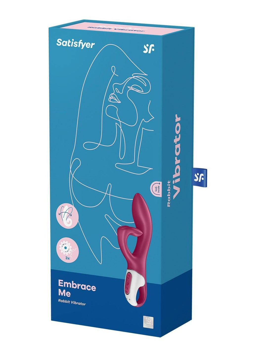 Вібратор-кролик із потрійним відростком Embrace me Berry, 2 мотори, діаметр 3,6 см Satisfyer (258261622)