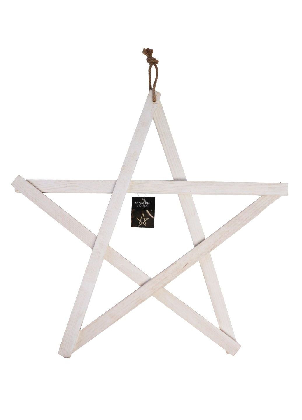 Деревянное подвесное украшение Рождественская звезда белая Lidl (268665287)