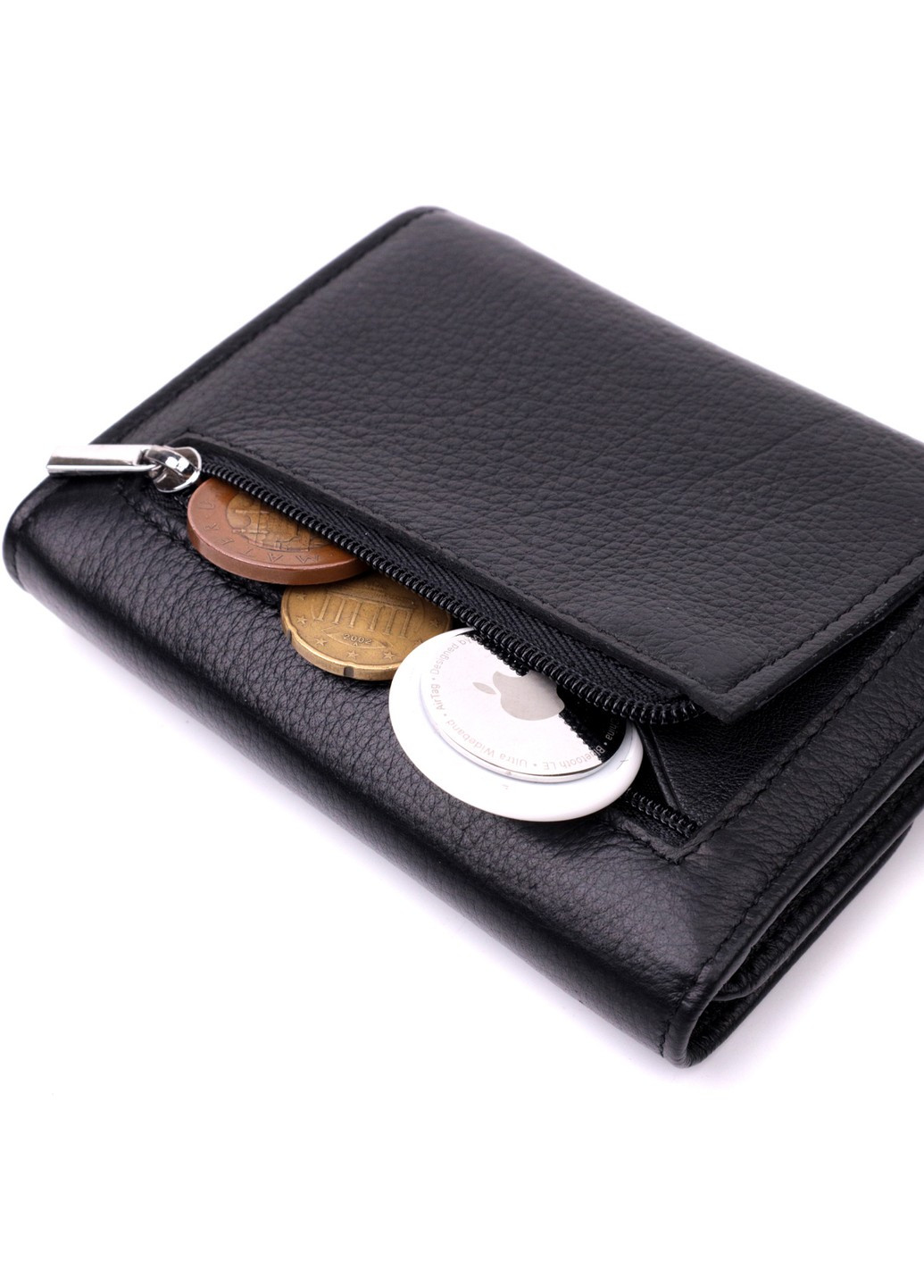 Симпатичный женский кошелек с монетницей из натуральной кожи 19481 Черный st leather (277980416)