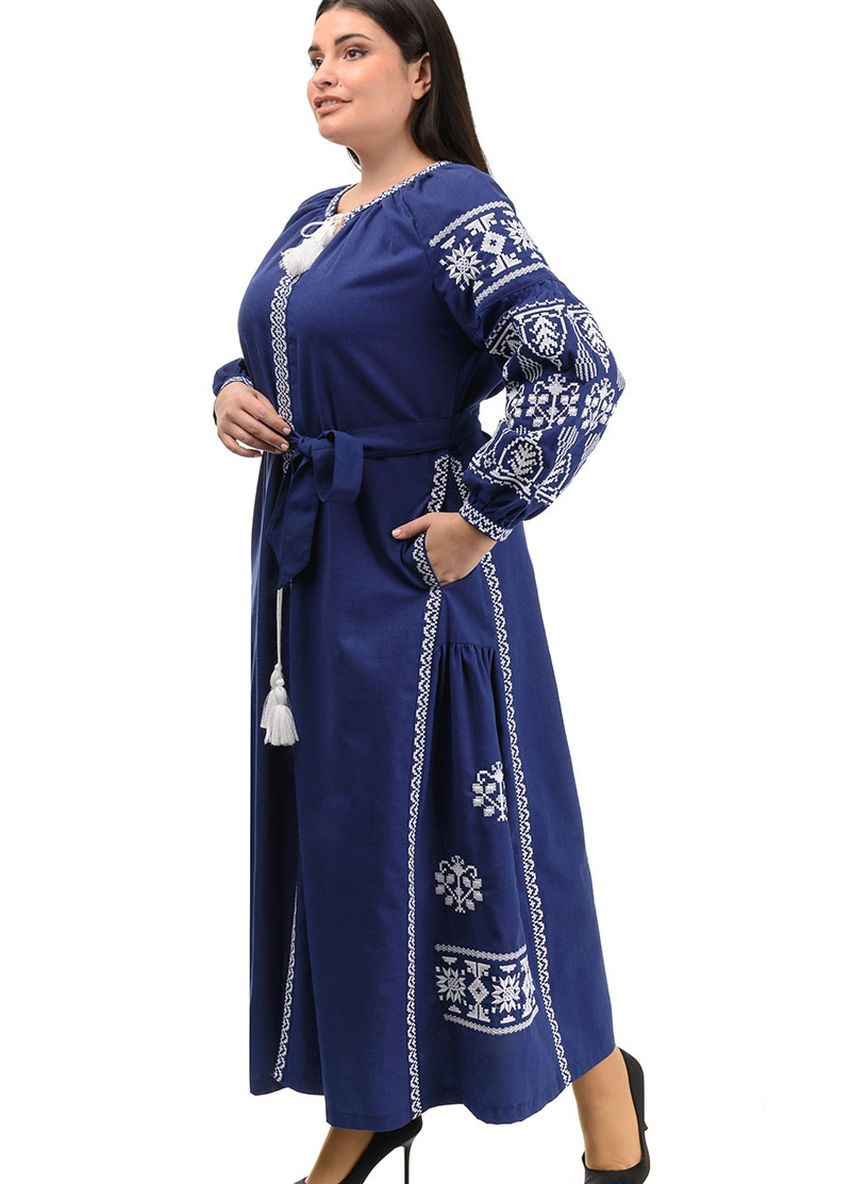 Изысканное платье-вышиванка Мрия (темно-синий) Golfstream (270935677)