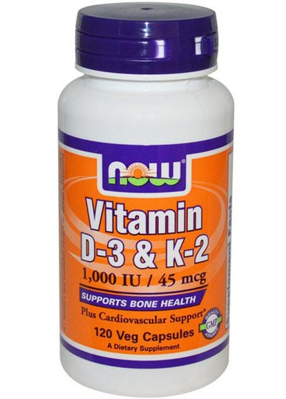 Vitamin D-3 & K-2 120 Veg Caps Now Foods (256719220)