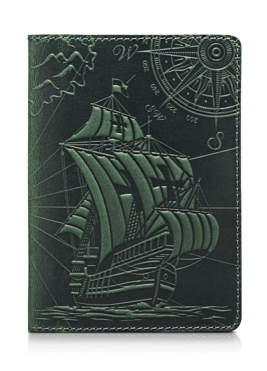 Шкіряна обкладинка на паспорт HiArt PC-01 Discoveries чорна Чорний Hi Art (268371477)