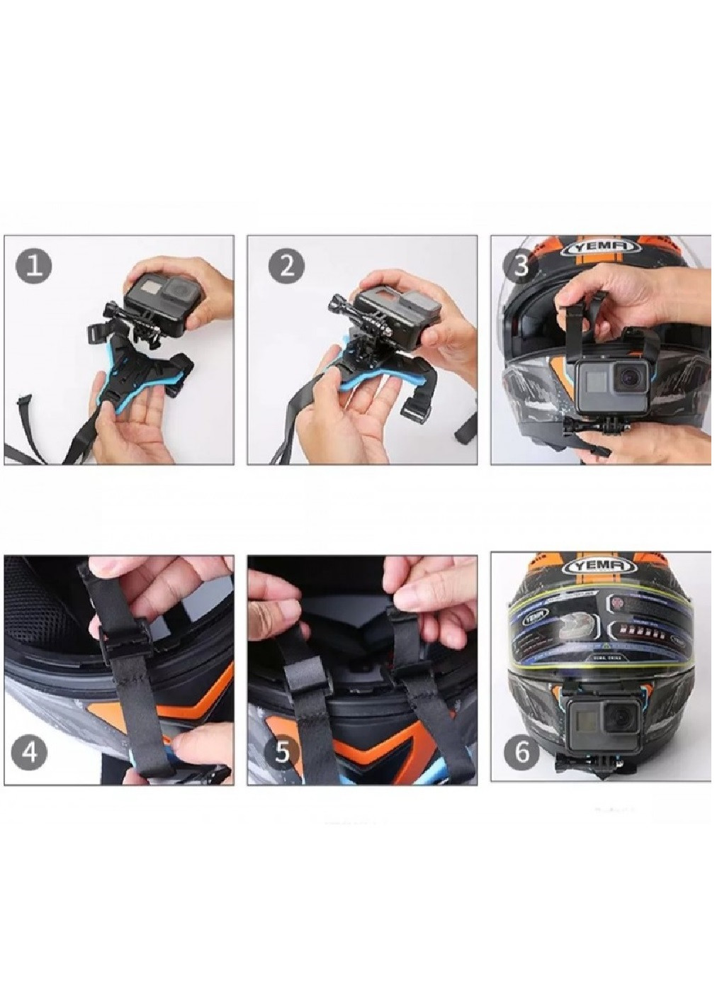 Крепление крепеж держатель фиксатор Telesin на мото шлем для экшн камер GoPro 10х8 см (475046-Prob) Unbranded (260947416)