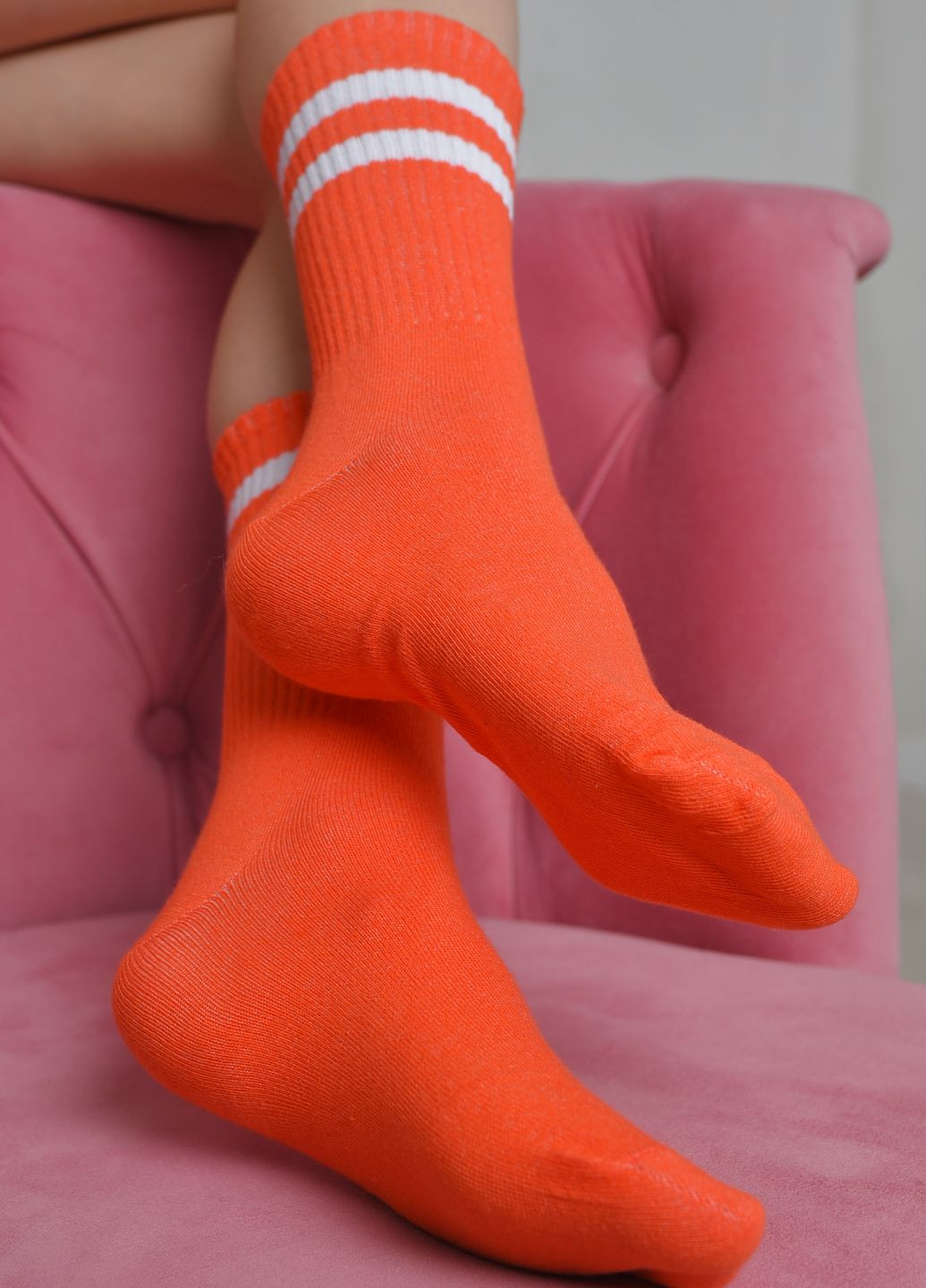 Шкарпетки жіночі високі коралового кольору розмір 36-40 Let's Shop (273176760)