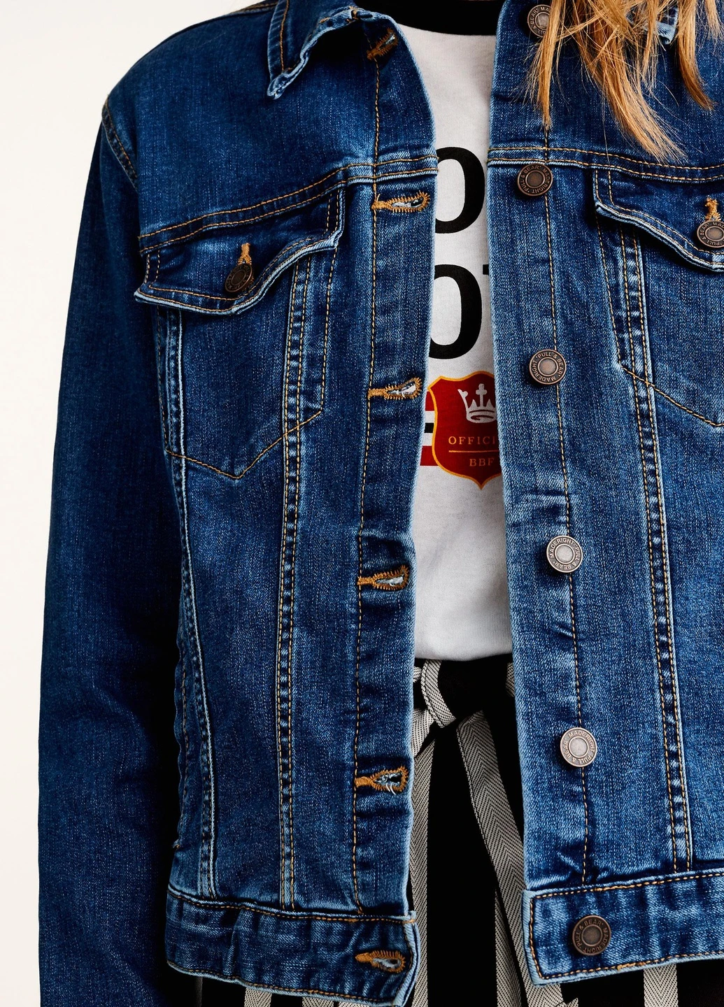 Синя джинсова куртка,синій, Pull & Bear