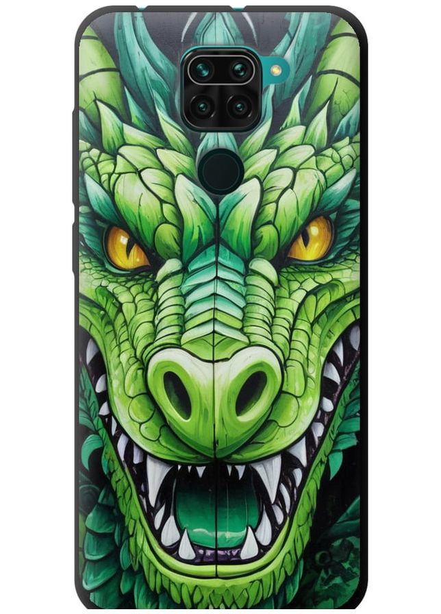 TPU черный чехол 'Зелёный дракон' для Endorphone Xiaomi Redmi Note 9 (275461423)