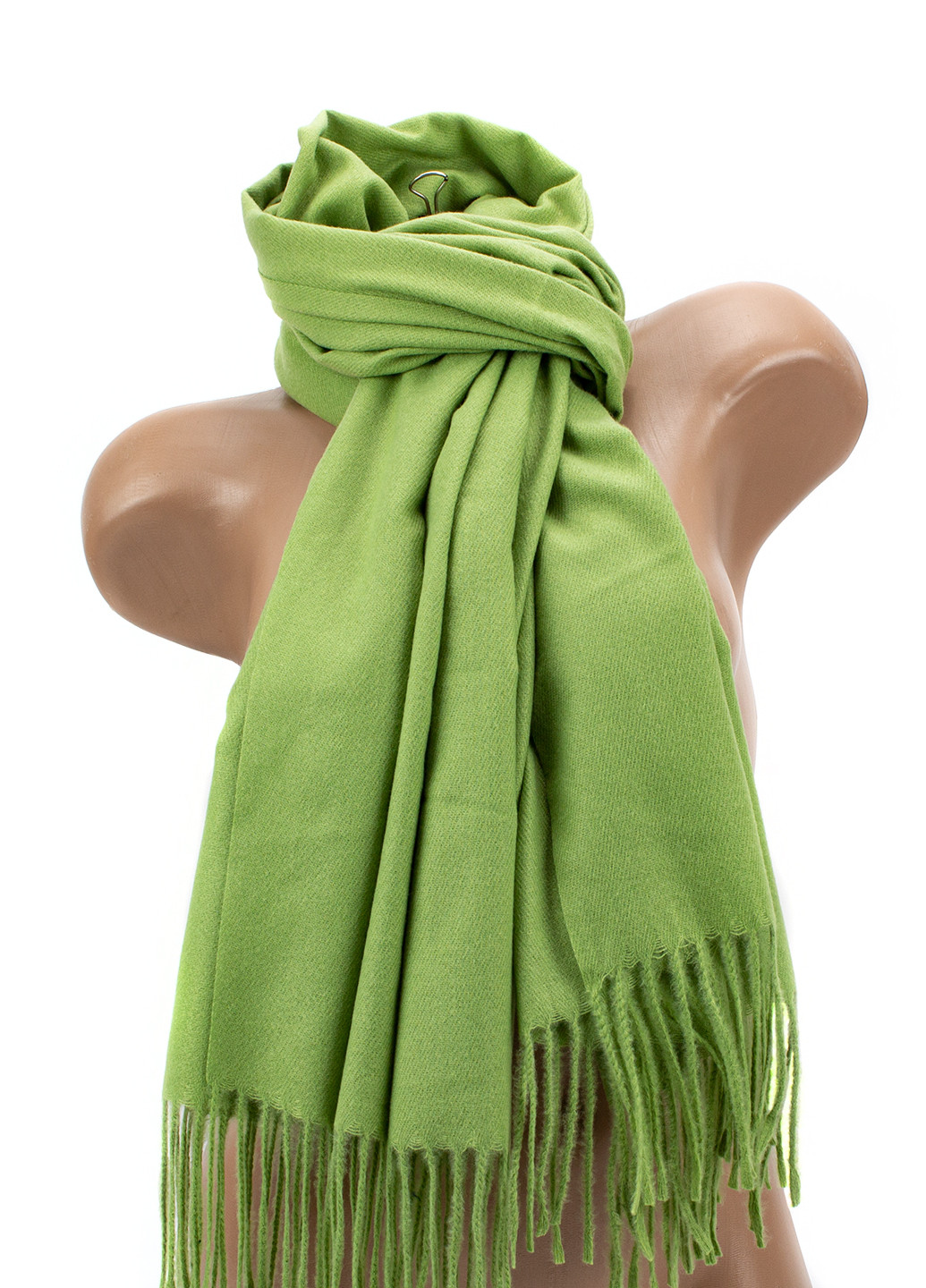 Жіночий однотонний шарф з бахромою, фісташковий Corze gs-104 (269449233)