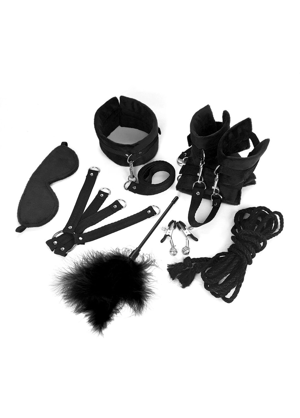 Набір БДСМ Art of Sex - Soft Touch BDSM Set, 9 предметів, Чорний ADDICTION (258261718)