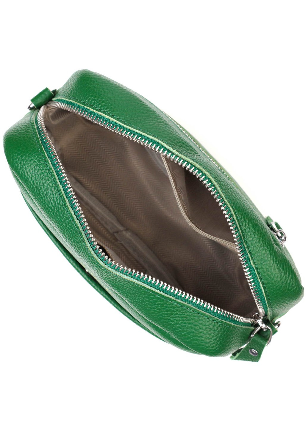 Сучасна жіноча сумка на плече з натуральної шкіри 22120 Зелена Vintage (260360847)