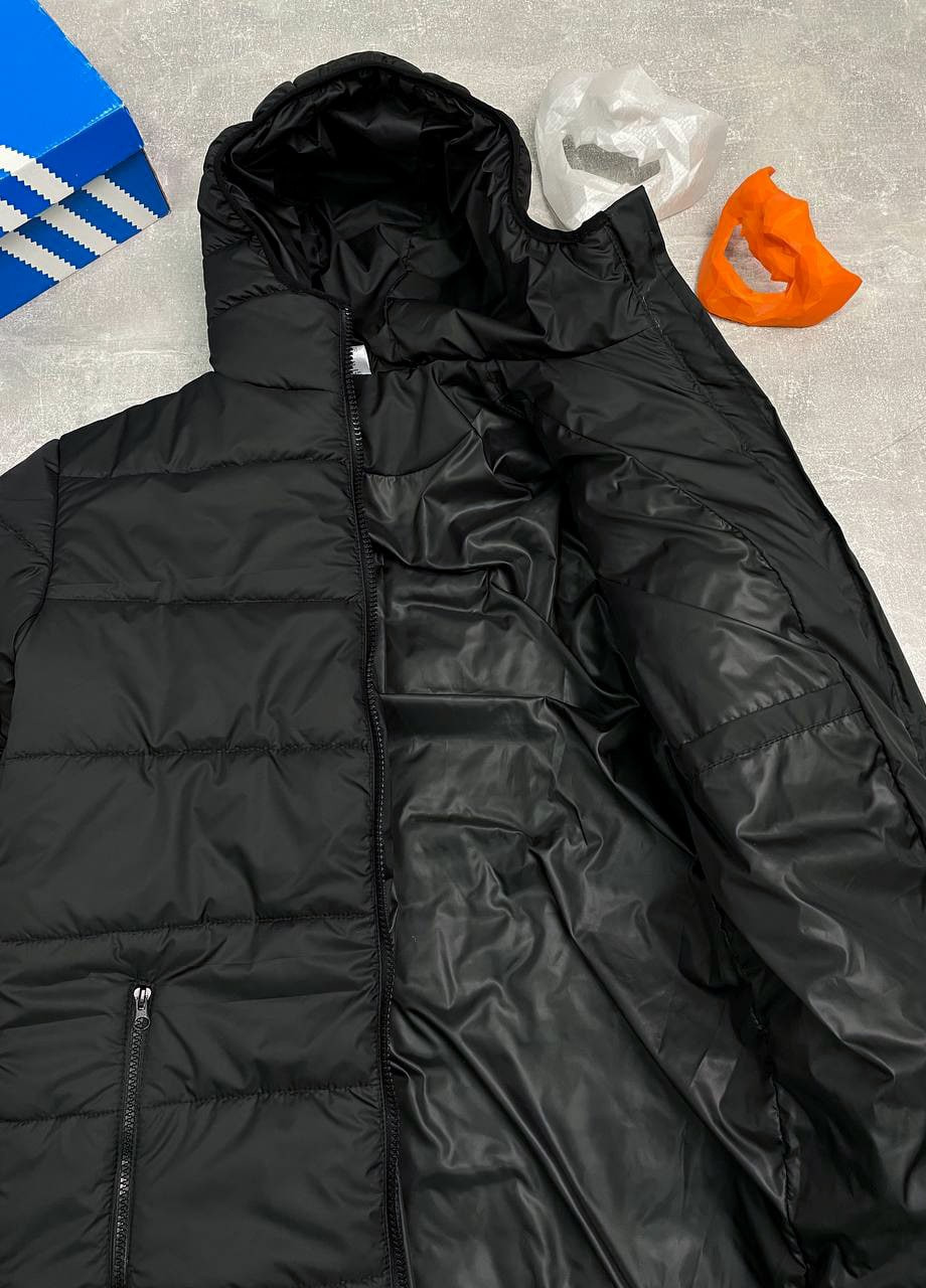 Чорна зимня подовжена зимова куртка (копія) No Brand