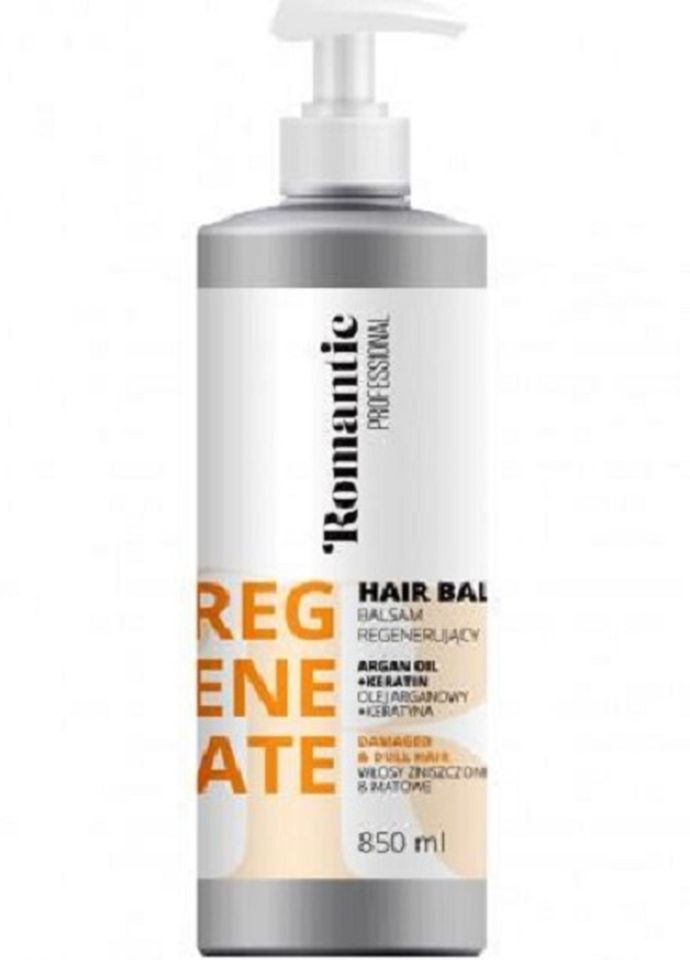 Бальзам для поврежденных волос Professional Regenerate с аргановым маслом 850 мл Romantic (264921054)