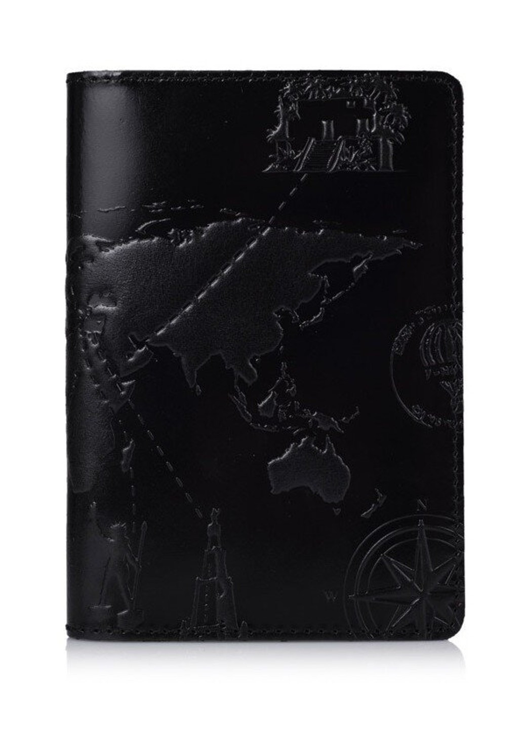 Обкладинка-органайзер для документів зі шкіри HiArt PC-03 Crystal Panther 7 wonders of the world Чорний Hi Art (268371884)