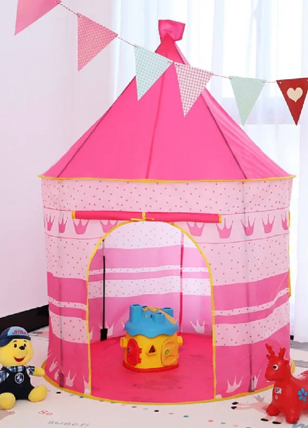 Дитячий ігровий намет шатро будиночок замок палац для дівчаток 135x105 см (474527-Prob) Рожевий Unbranded (258670731)