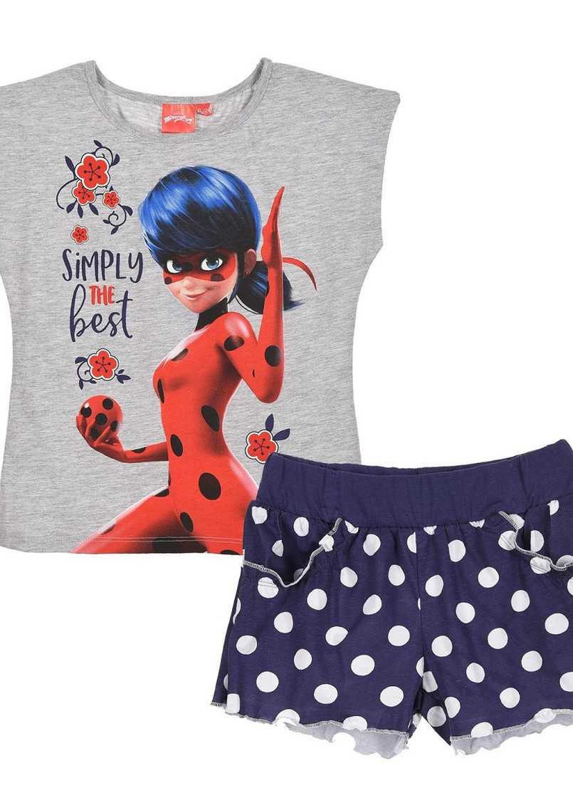 Синий летний комплект (футболка, шорты) miraculous ladybug (леди баг и супер-кот) et12951 Disney
