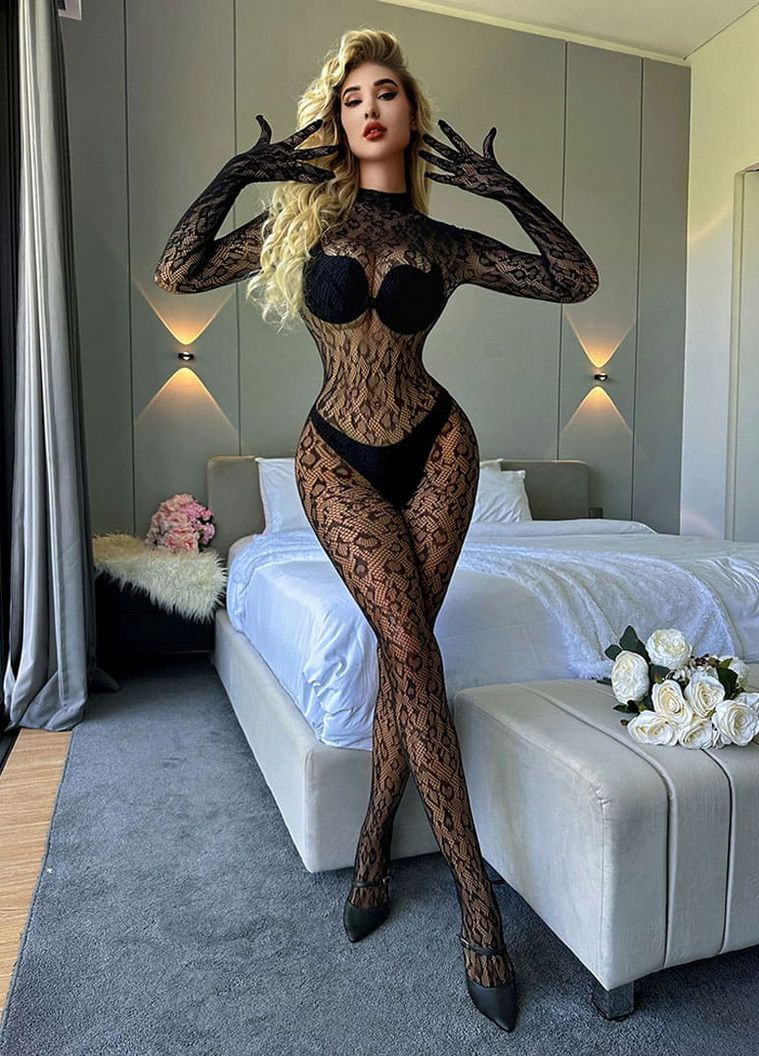 Сексуальный соблазнительный эротический бодистокинг боди комбинезон сетка – эротическое белье Langsha леопардовый чёрный откровенный полиамид, эластан