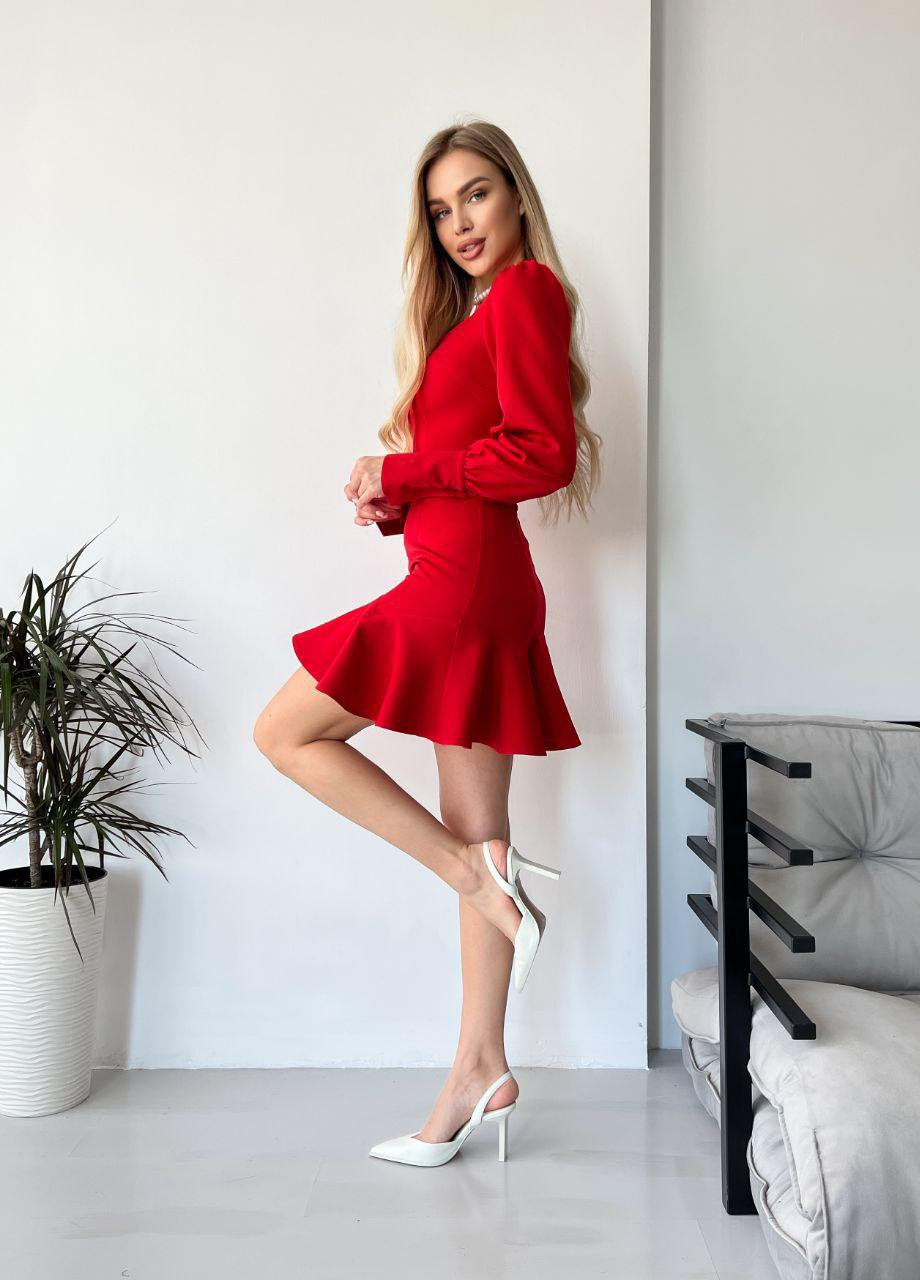 Красное женское платье футляр красного цвета 408253 New Trend
