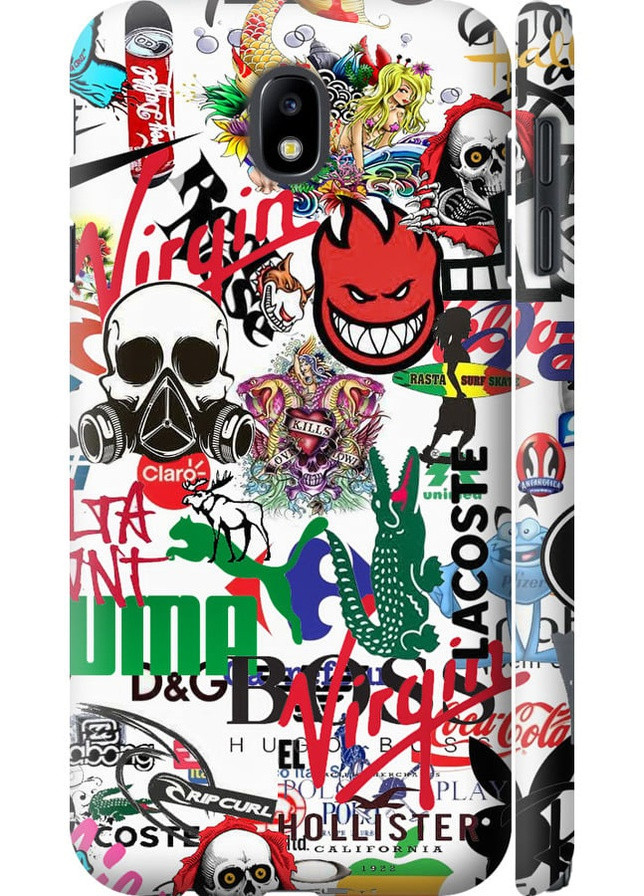 3D пластиковий матовий чохол 'Many different logos' для Samsung Galaxy J7 J730 (2017) Endorphone Samsung Galaxy J7 J730 (2017) (257902051)