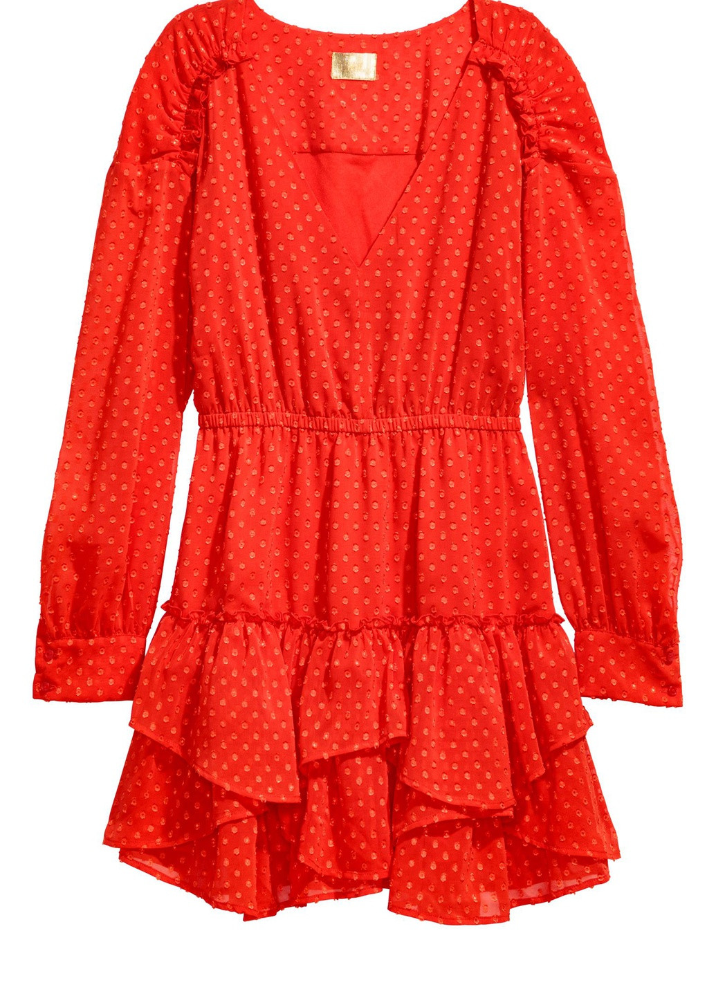 Красное кэжуал платье H&M в горошек