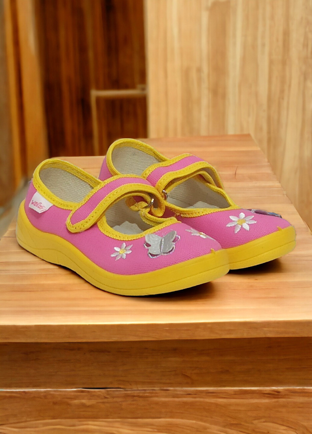 Тапочки текстильні для дівчинки Аліна Метелик 24 (15см) рожеві Waldi (274380560)