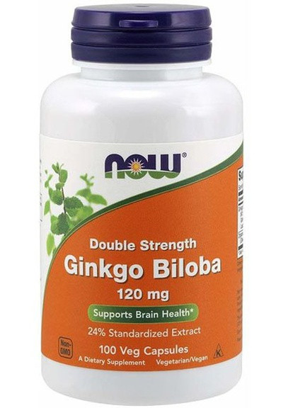 Ginkgo Biloba Double Strength 120 mg 100 Veg Caps Now Foods (256725239)