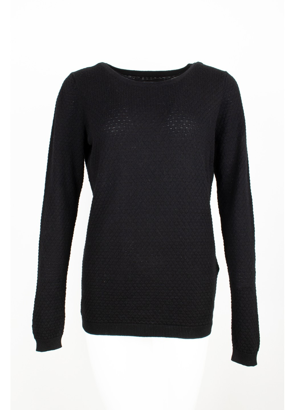 Черный летний свитер черный с крупным фактурным узором Vero Moda