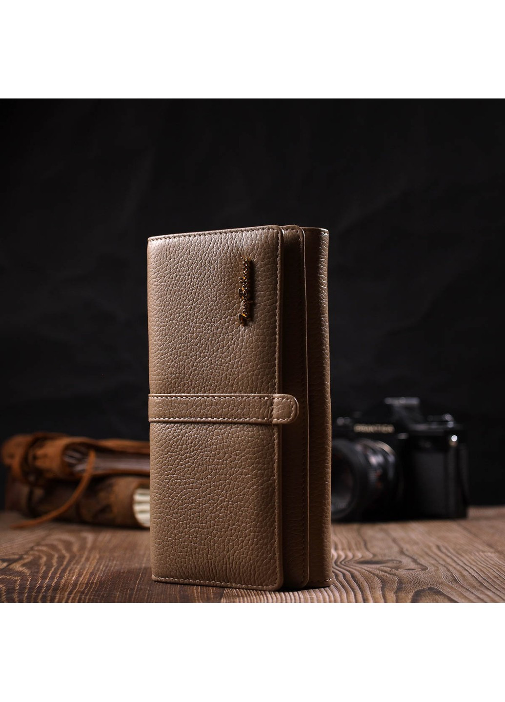 Практичный женский кошелек с большим количеством отделений из натуральной кожи 21959 Бежевый Tony Bellucci (262158796)