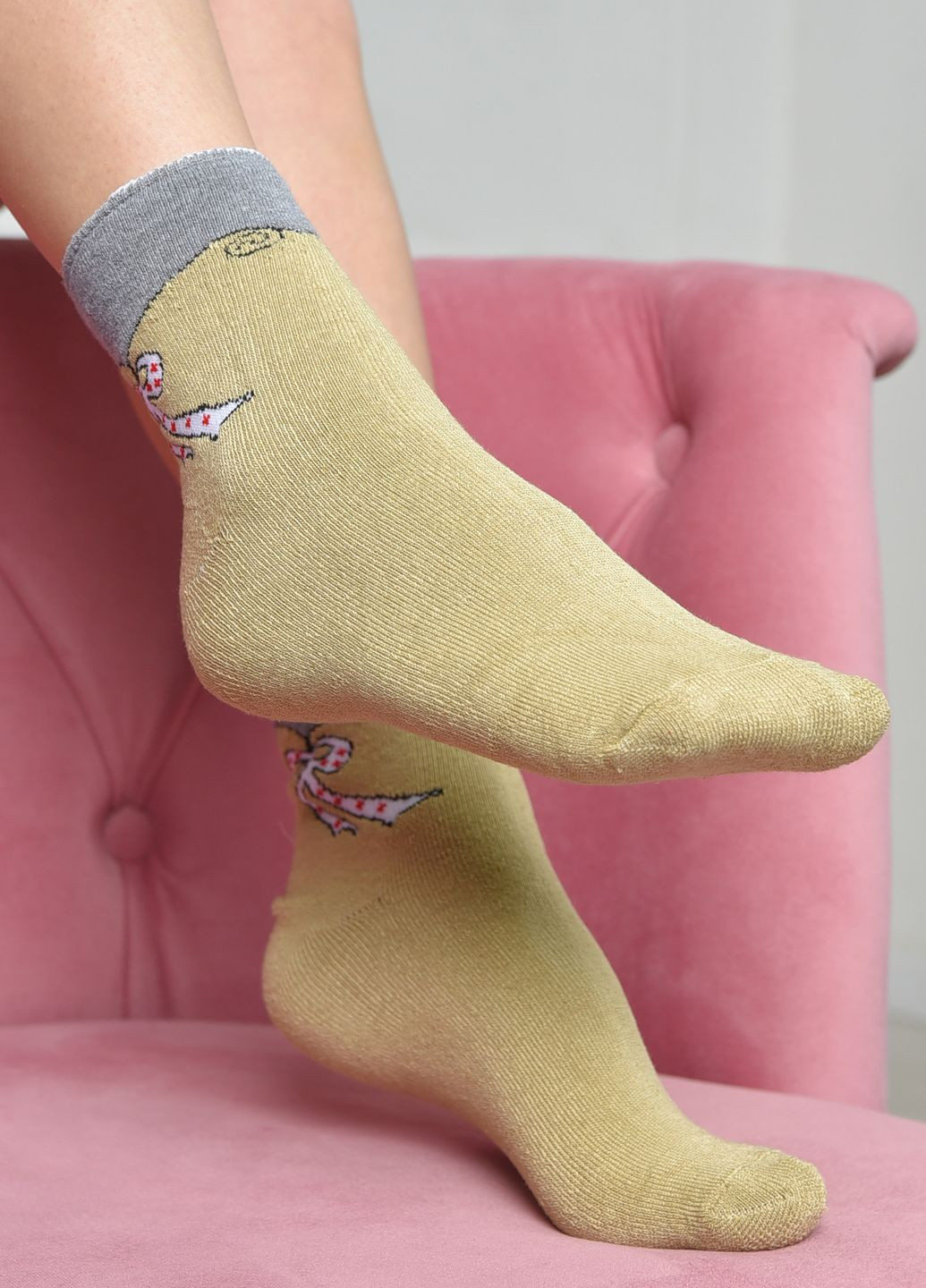 Шкарпетки махрові жіночі медичні без гумки бежевого кольору розмір 36-41 Let's Shop (271665125)
