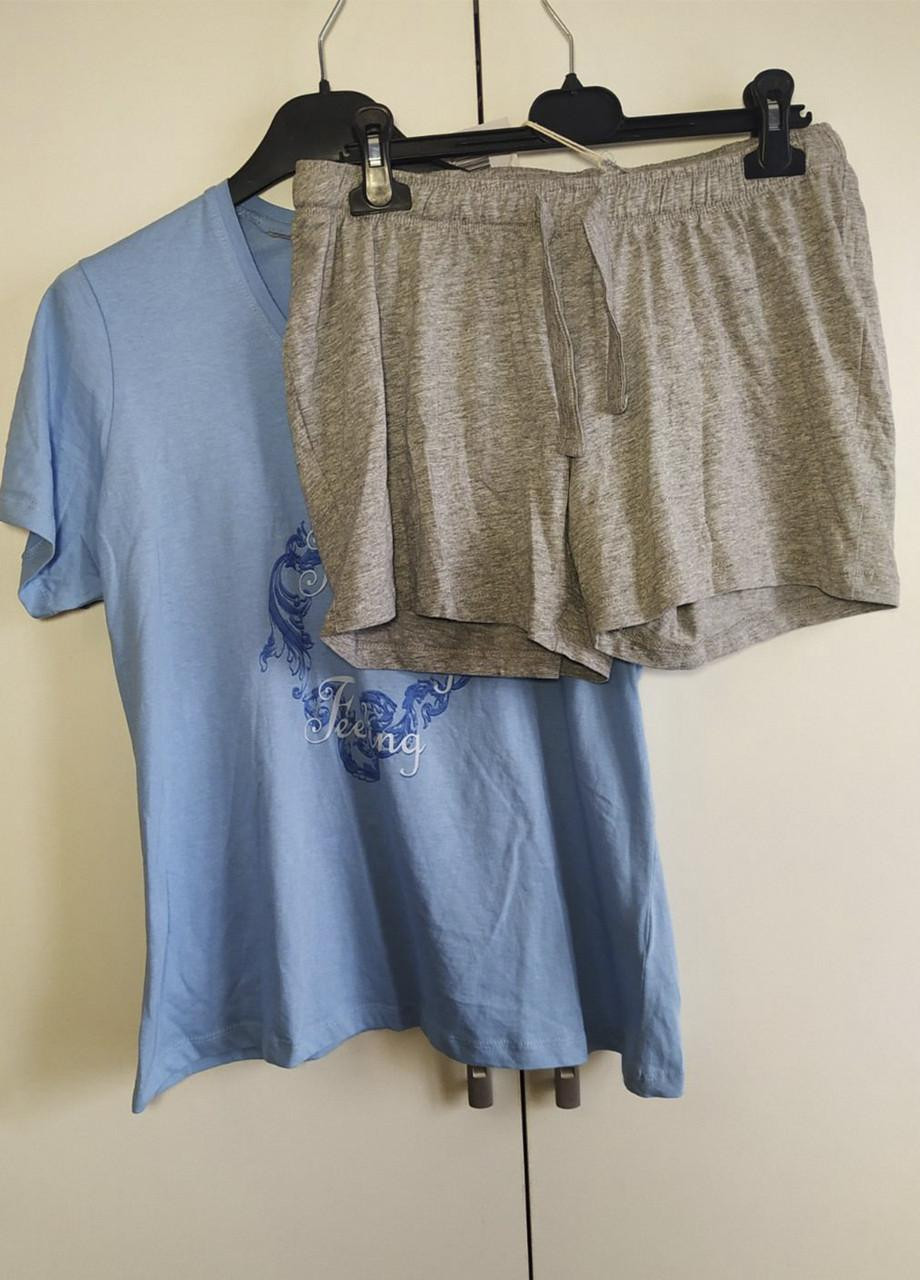 Комбінована всесезон піжама жіноча (футболка+шорти) oyanda