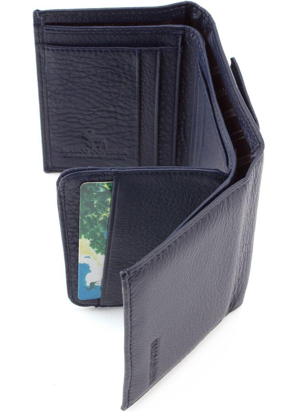 Якісний гаманець зі шкіри MC-6055-3 (JZ6675) синій Marco Coverna (259752513)