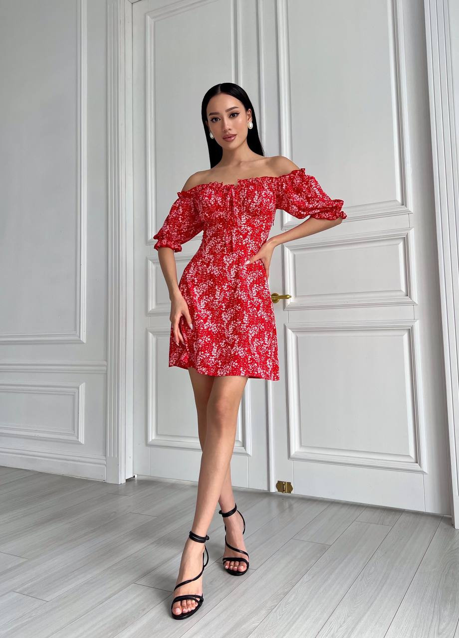Красное женское летнее платье цвет красный р.42 437184 New Trend
