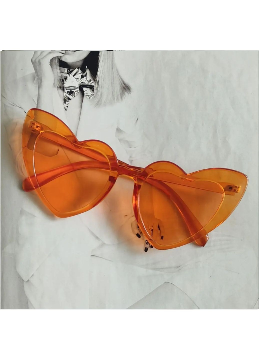 Женские очки солнцезащитные в форме сердца Оранжевый No Brand (259139374)