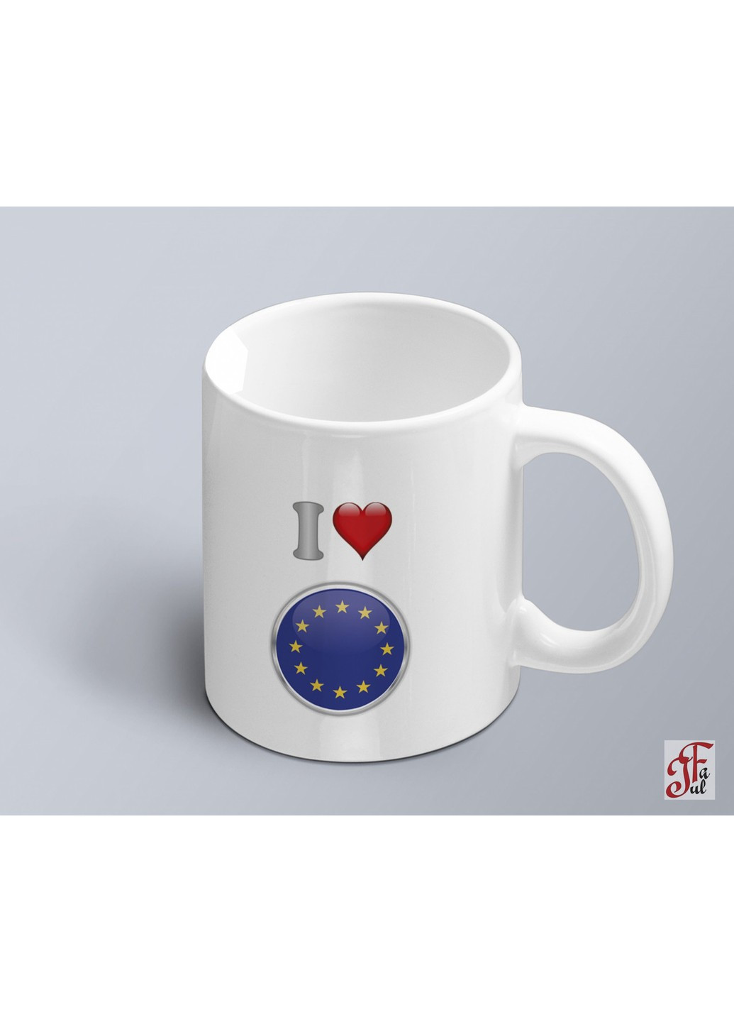 Чашка с принтом я люблю Евросоюз с изображением флага (02010109022) ЗаСвіт (261333056)