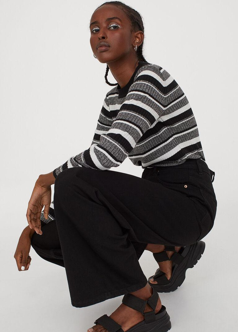 Серый джемпер демісезон,сірий в смужку, divided H&M