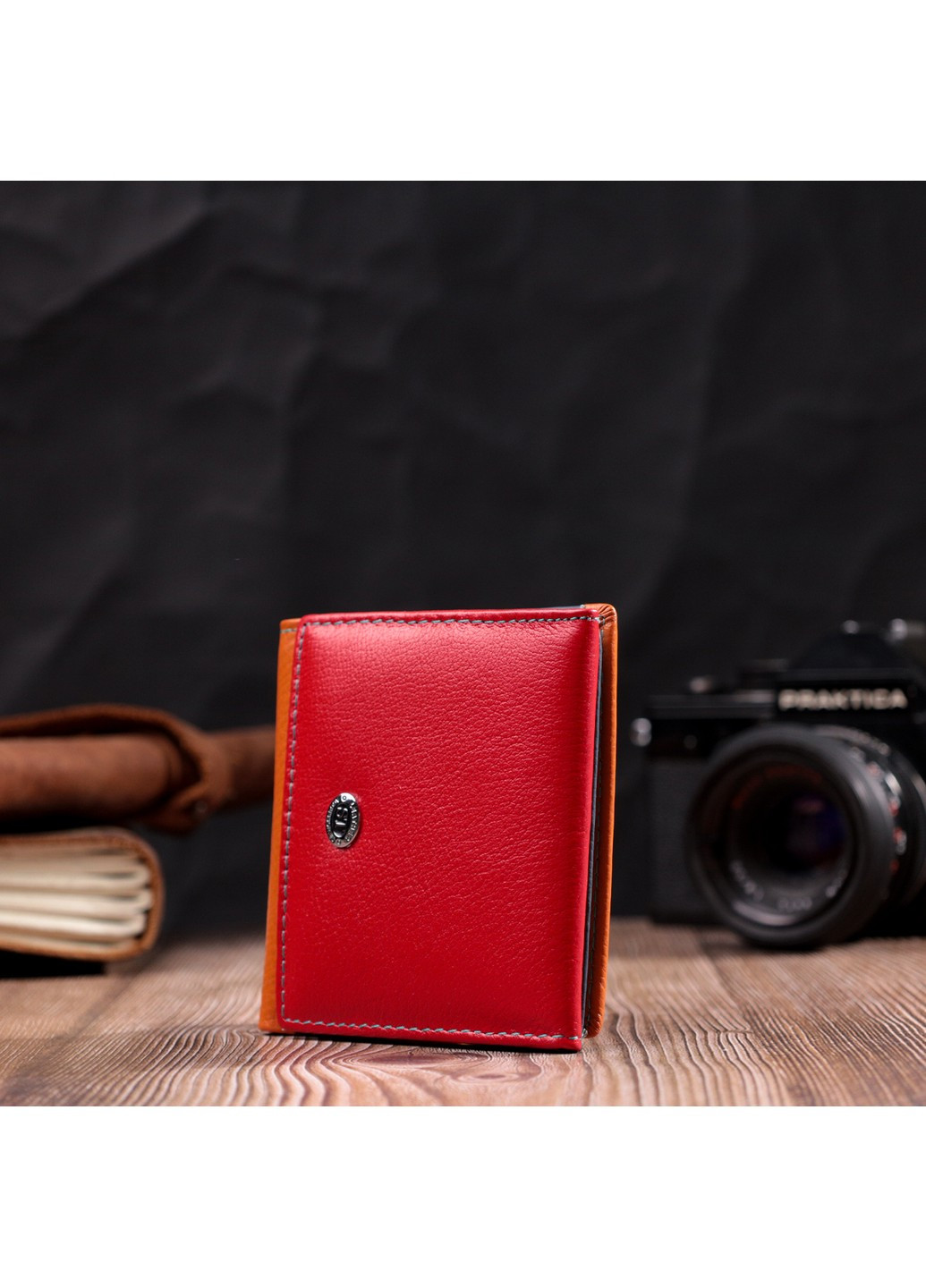 Цікавий жіночий гаманець з оригінальною монетницею з натуральної шкіри 19509 Різнокольоровий st leather (278000976)