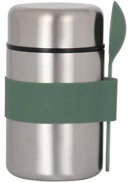 Металлический ланч бокс - термос с ложкой Soup 400 мл, Silver хаки More (268909084)