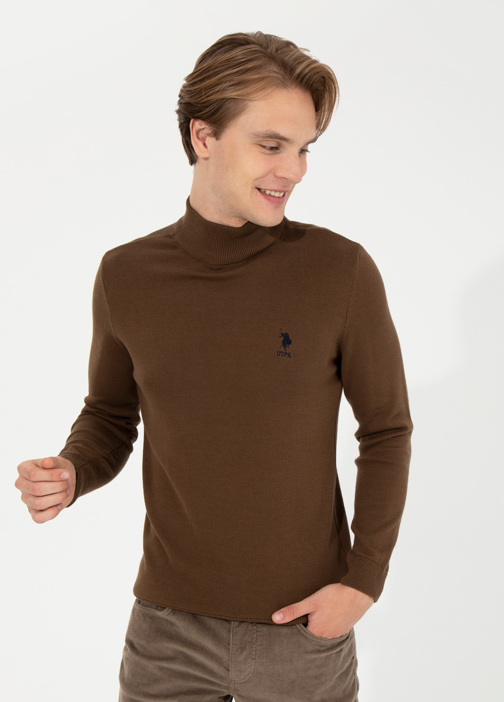 Коричневый свитер u.s. polo assn. мужской U.S. Polo Assn.