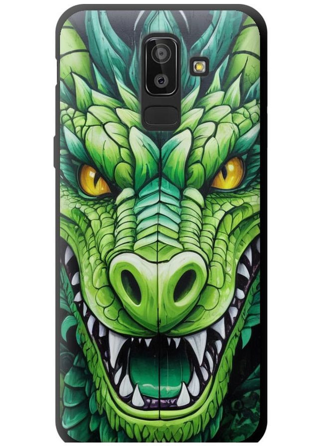 TPU черный чехол 'Зелёный дракон' для Endorphone Samsung Galaxy J8 2018 (275458300)