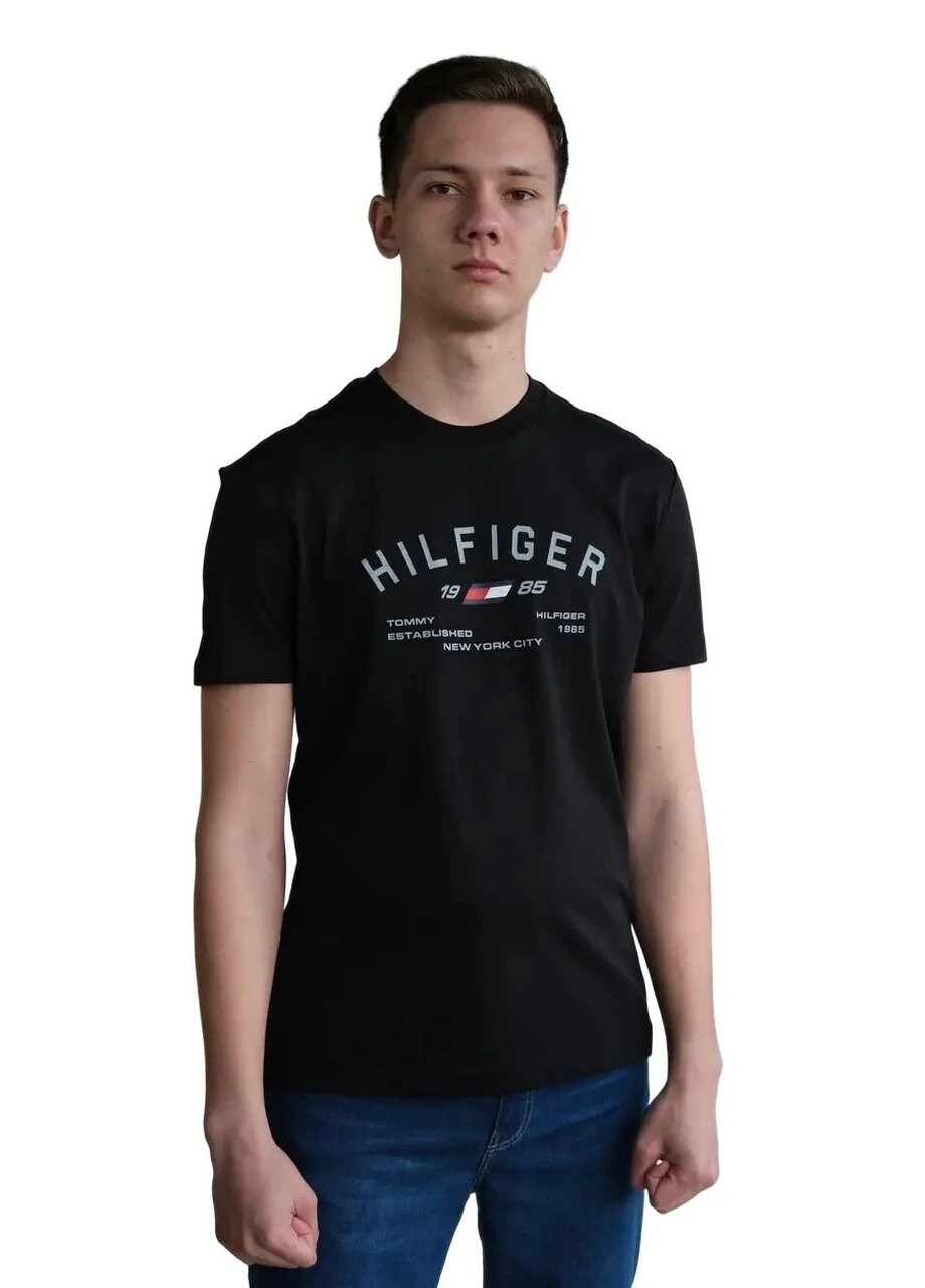 Черная футболка мужская с коротким рукавом Tommy Hilfiger