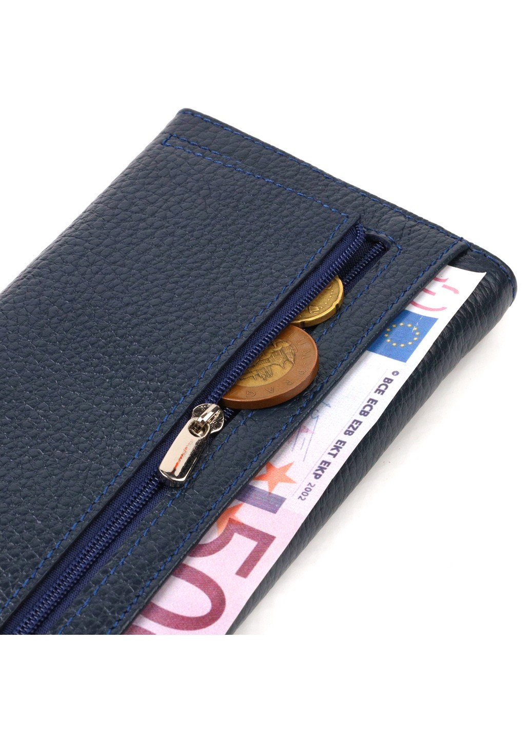 Удобное женское портмоне из натуральной кожи флотар 21702 Синее Canpellini (259815777)