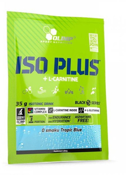 Olimp Nutrition Iso Plus+ L-Carnitine sachet 35 g Tropic Blue Olimp Sport Nutrition (256723120)
