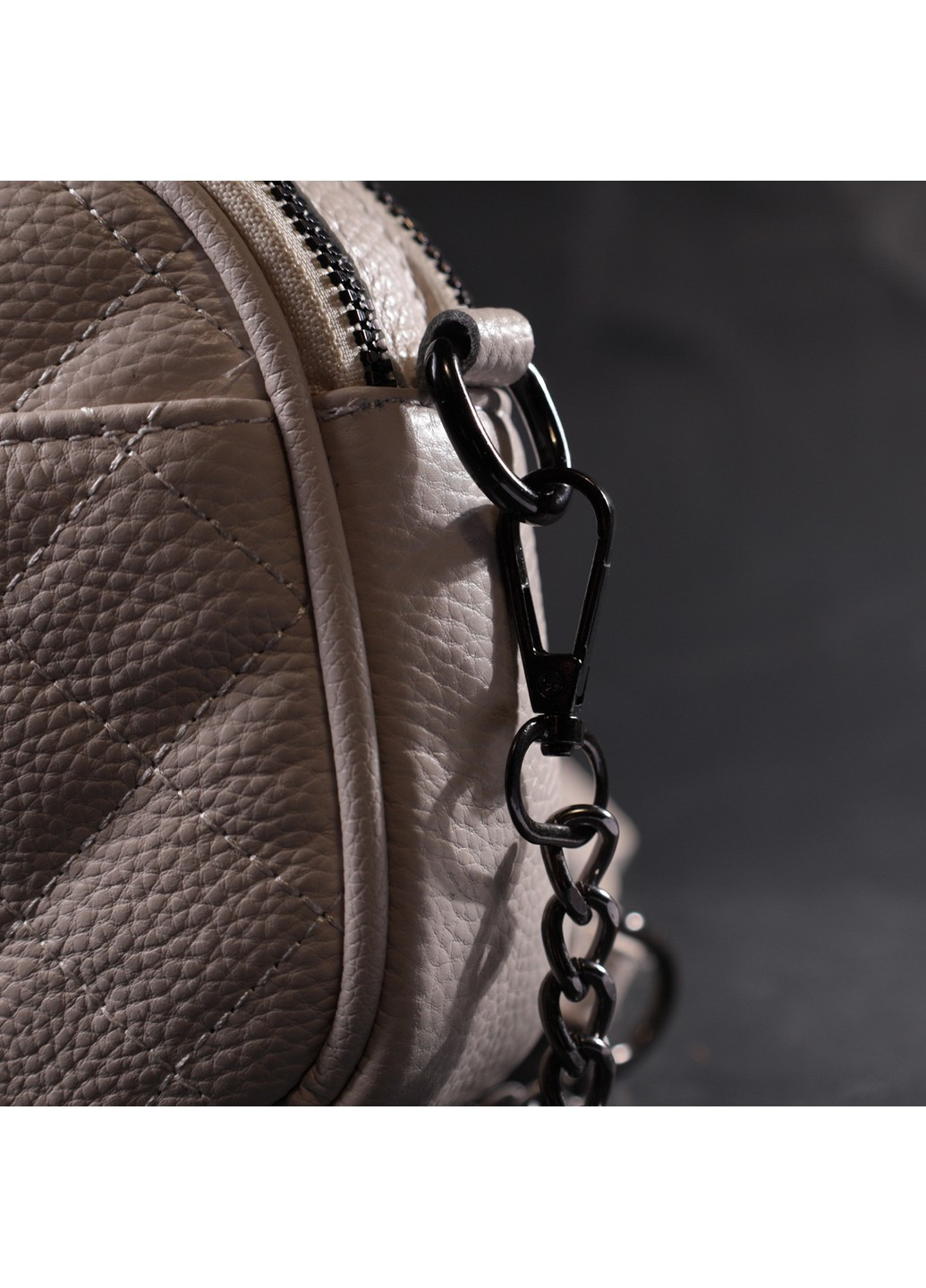 Женская стеганая сумка из мягкой натуральной кожи 22326 Белая Vintage (276457557)