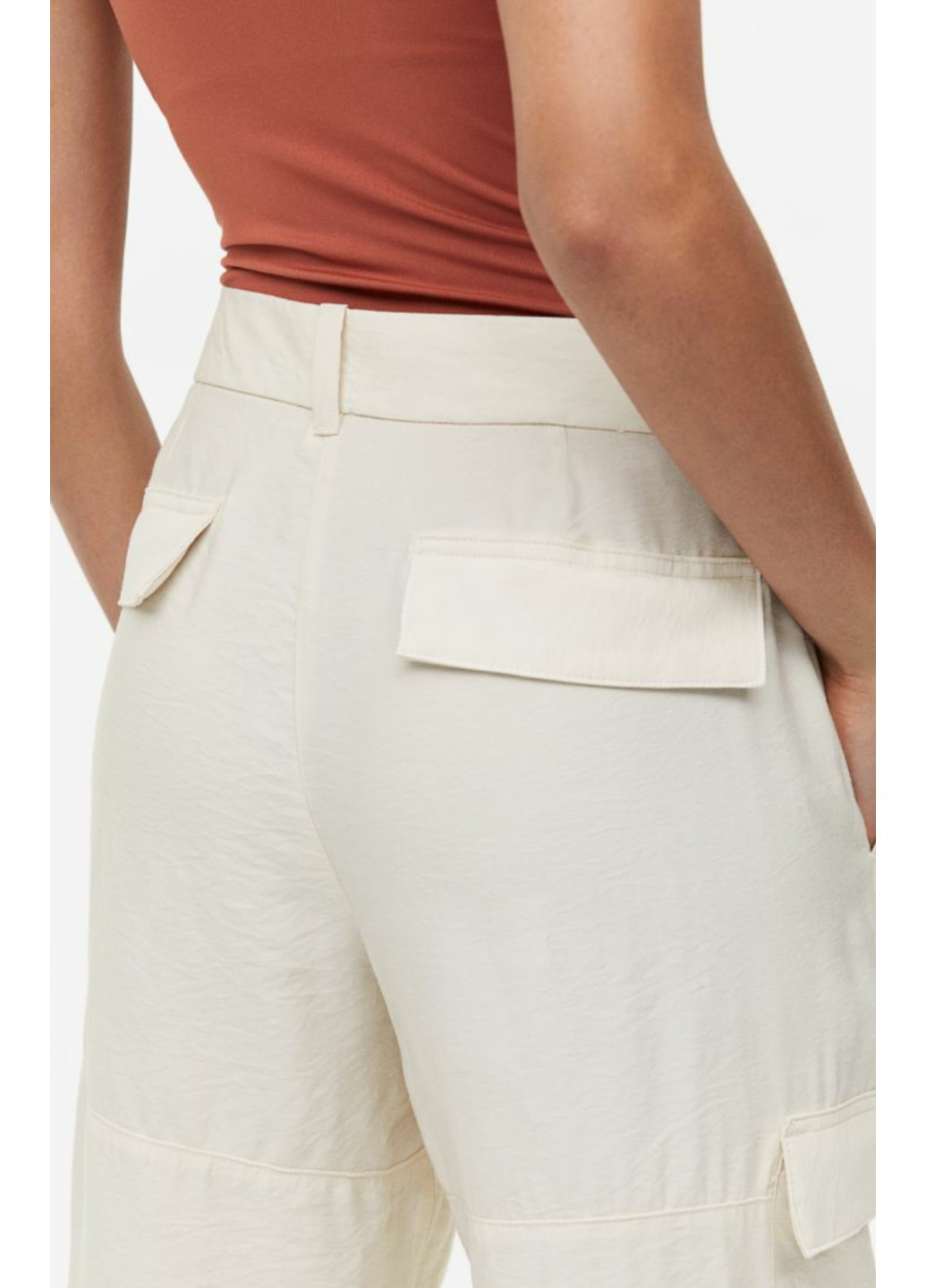Женские штаны карго Н&М (55915) S Светло-бежевые H&M (259318176)