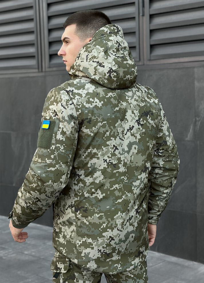 Оливкова (хакі) зимня куртка winter jacket motive зима піксель Pobedov