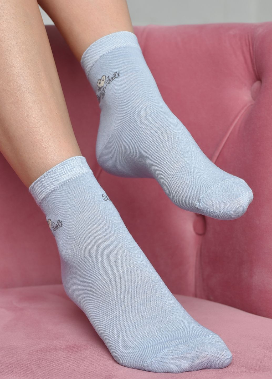 Шкарпетки жіночі стрейч блакитного кольору розмір 36-41 Let's Shop (271665150)