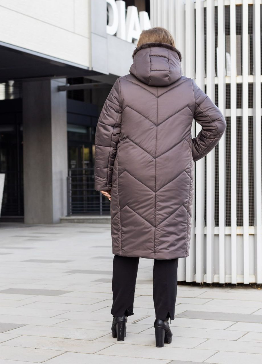 Коричнева зимня зимова куртка жіноча великого розміру SK