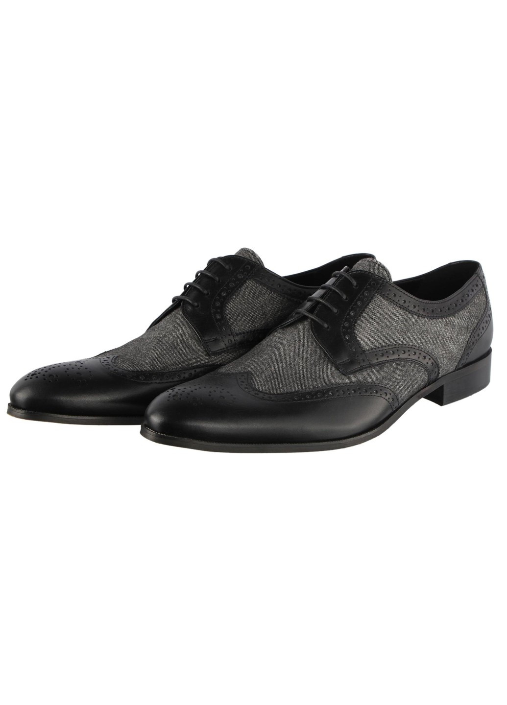 Черные мужские классические туфли 5653 Conhpol на шнурках