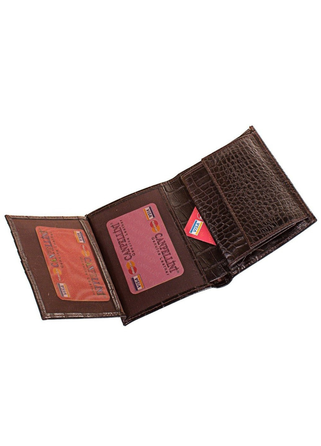 Чоловічий місткий гаманець коричневий зі шкіри Canpellini (262975888)