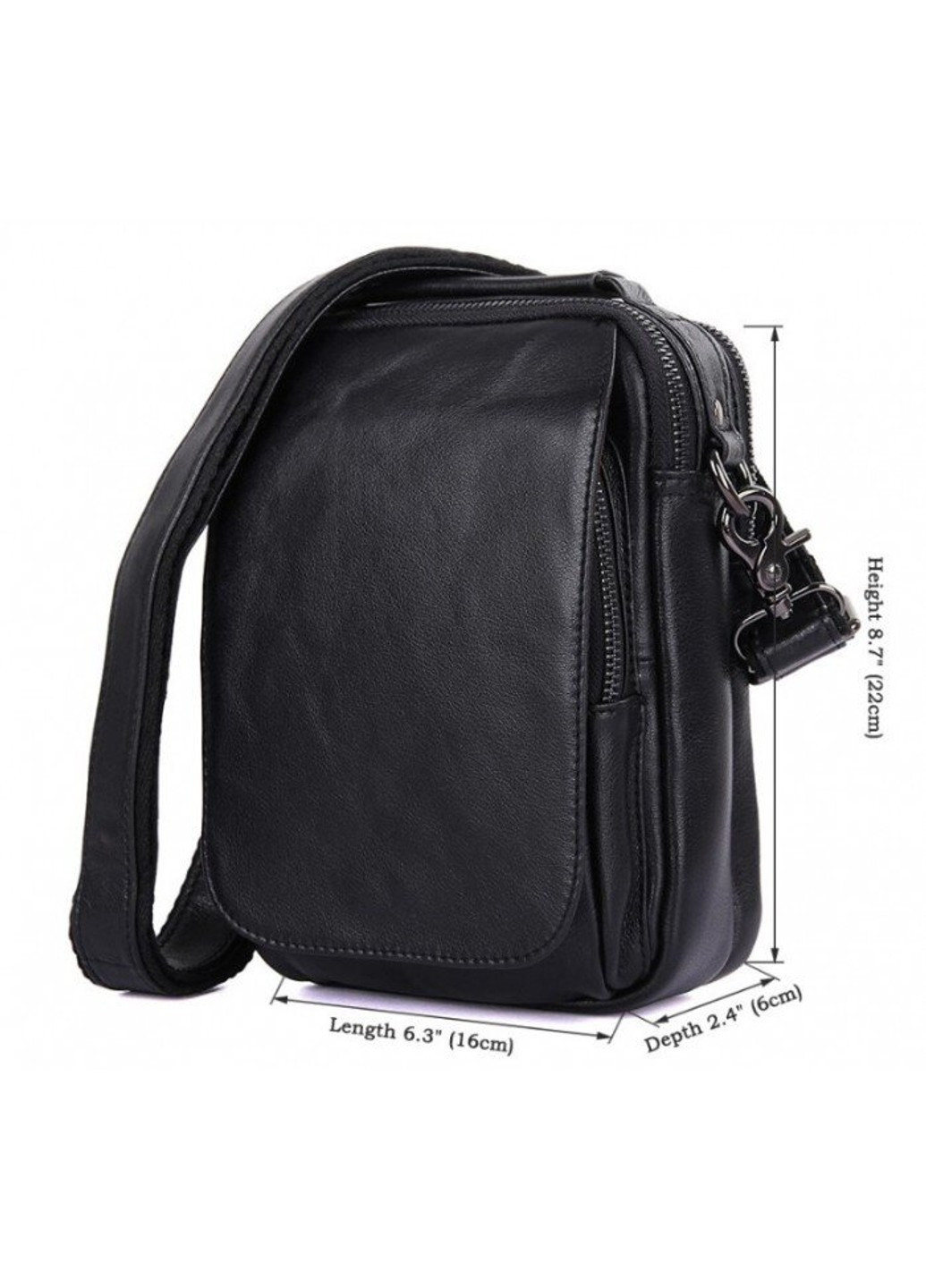 Чоловіча шкіряна сумка 1012A Чорний Tiding Bag (276773376)